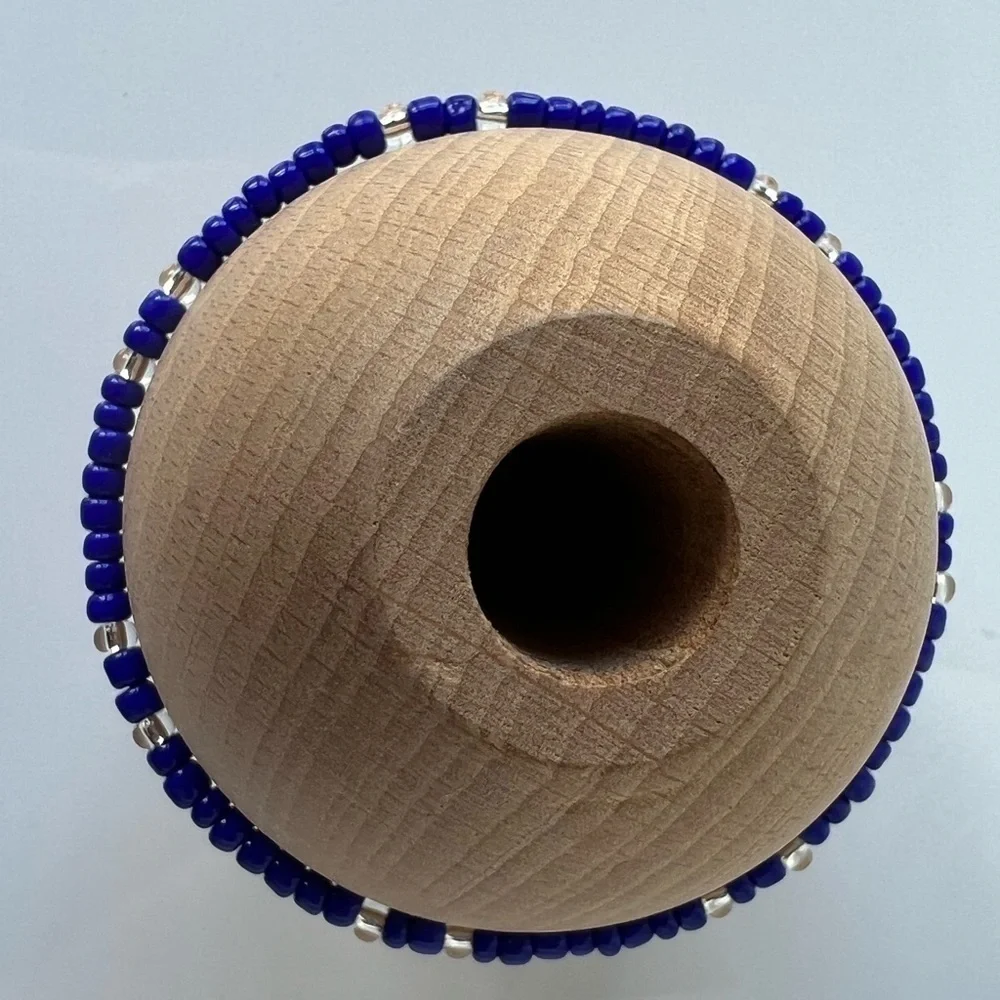 Cobalt Blue Stretch Beaded Anklet 8.5”